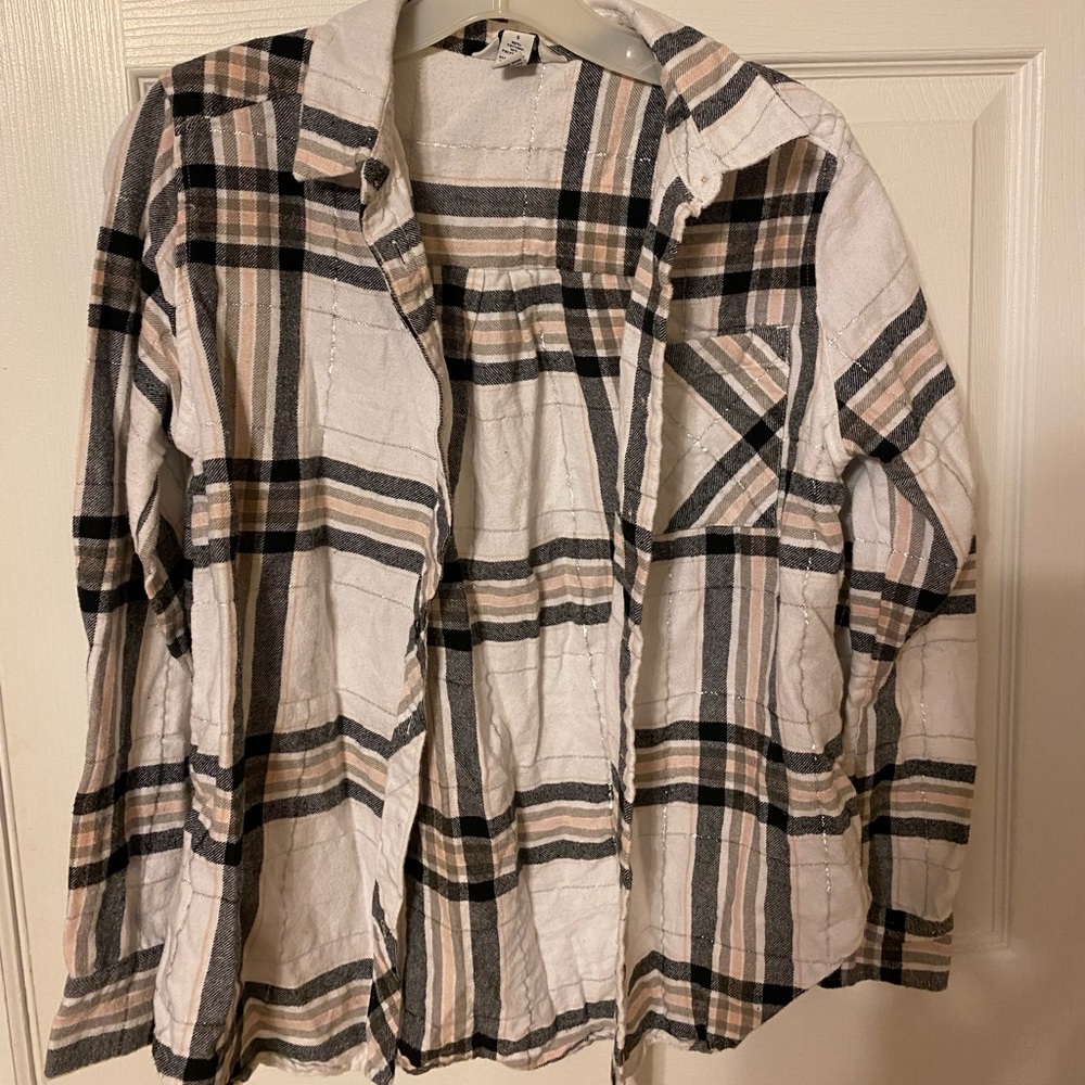 White,black & pink flannel